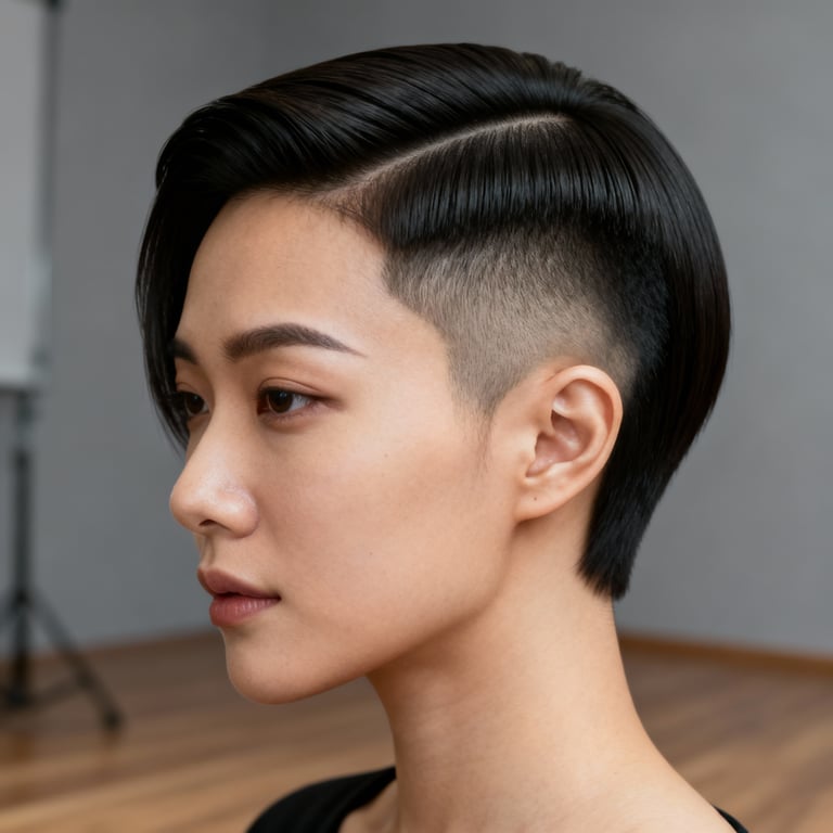 high fade comb over on straight hair, high version.