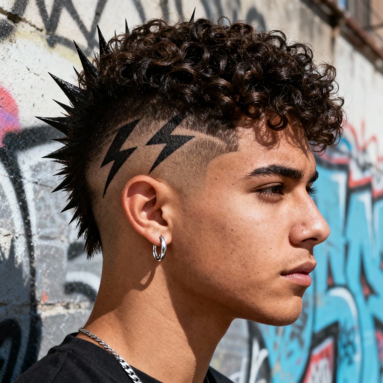 Mid Burst Fade Mullet Wavy