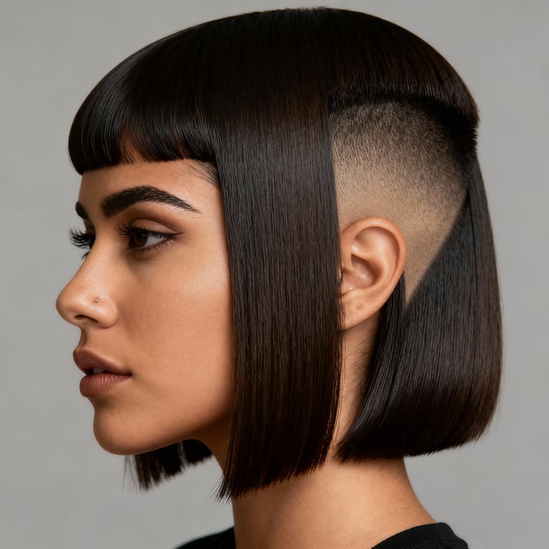 v cut cigar cutter on straight hair, low version.