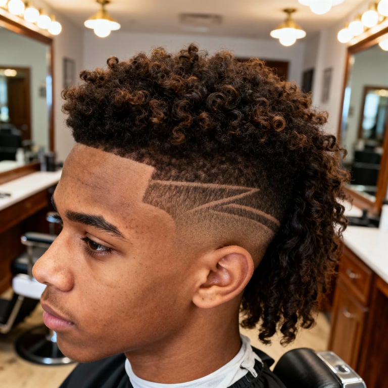 Burst Fade Mullet Medium Length