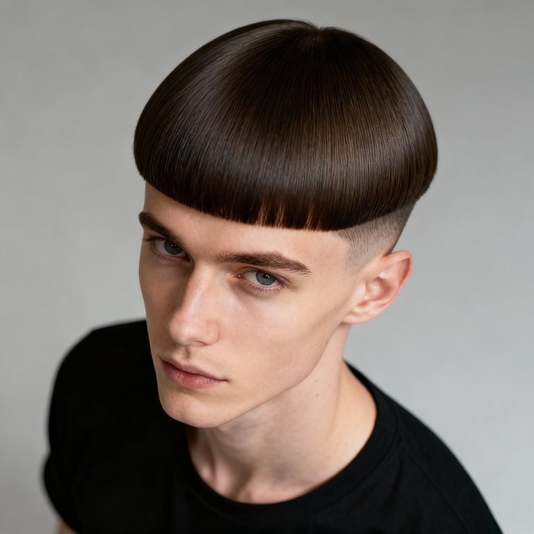 bob hair cut on straight hair, low version.