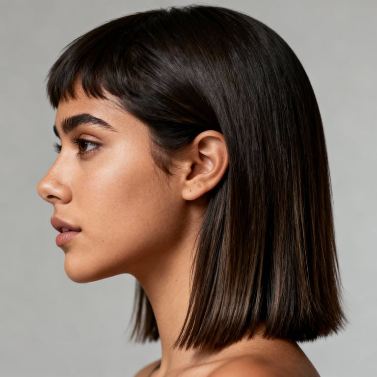 long wolf cut on straight hair, low version.