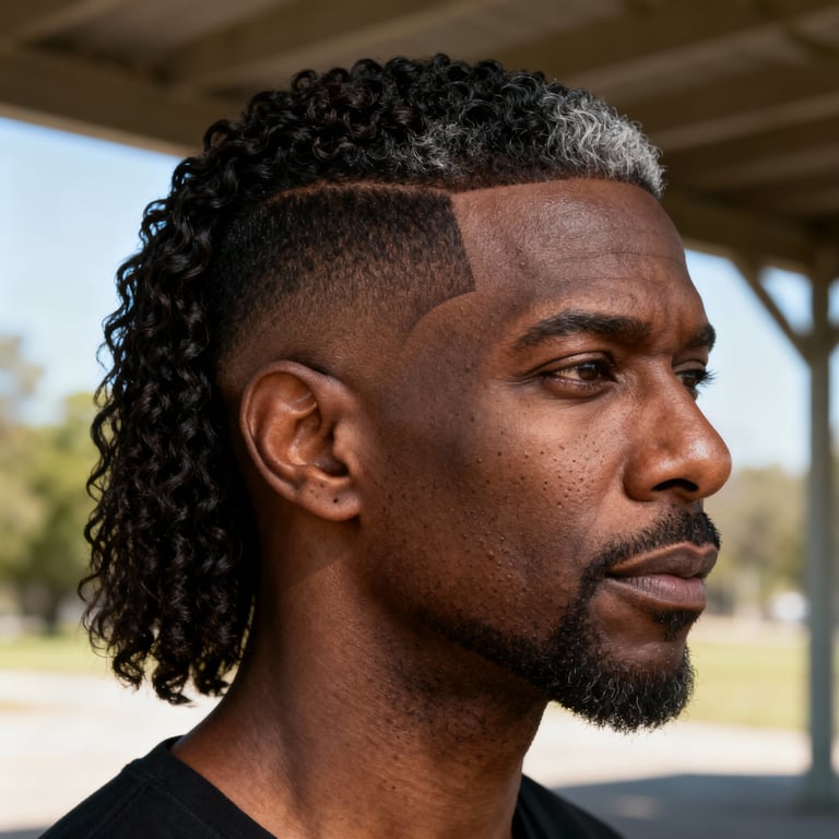 mullet fade on straight hair, low version.