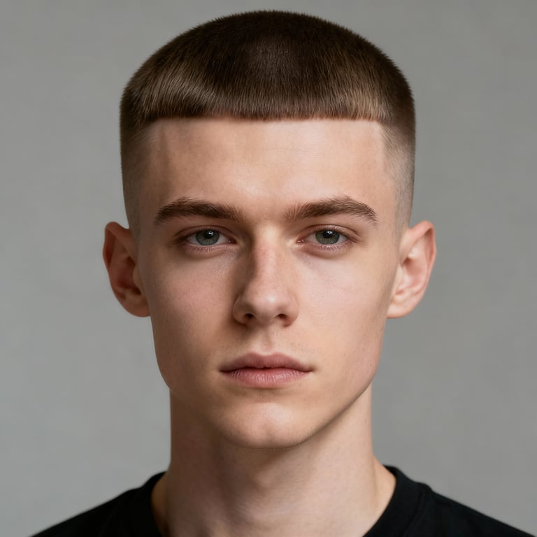 mixie hairstyle on straight hair, low version.