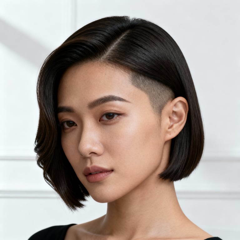 ivy league haircut photo on straight hair, low version.