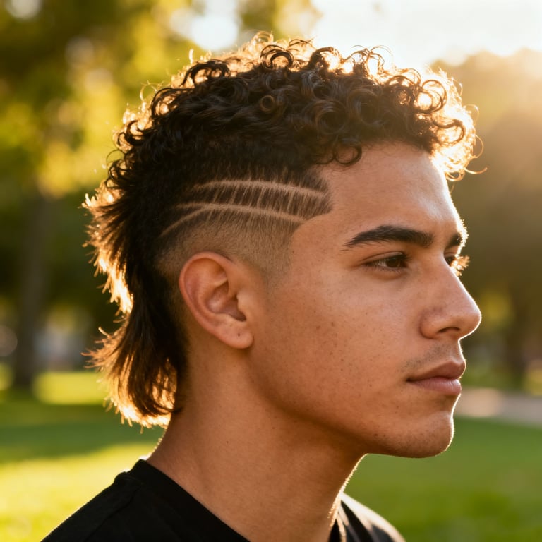 Burst Fade Mullet Short Hair