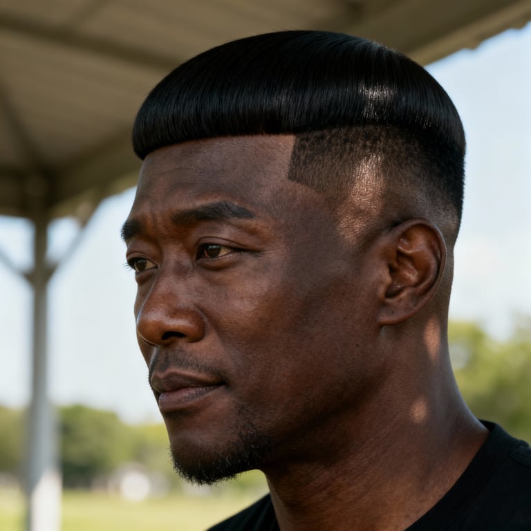 korean two block haircut on straight hair, low version.