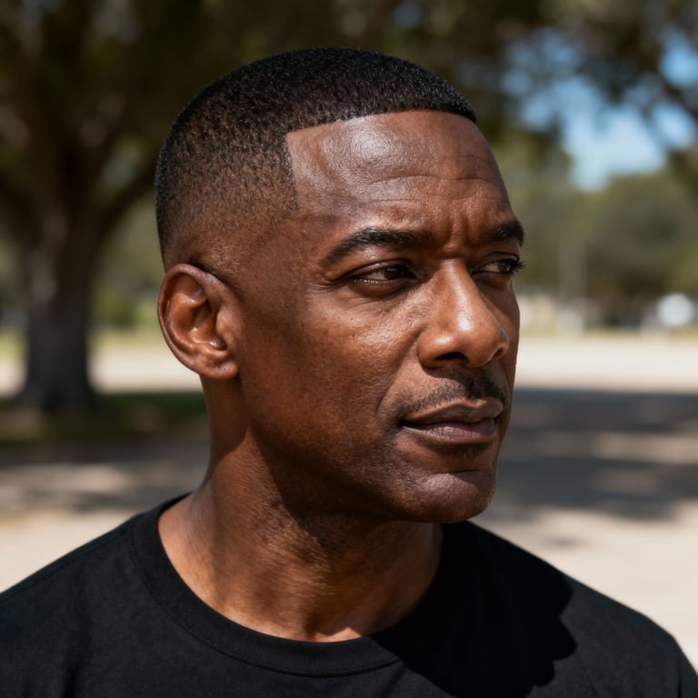 men's high and tight haircut on straight hair, high version.