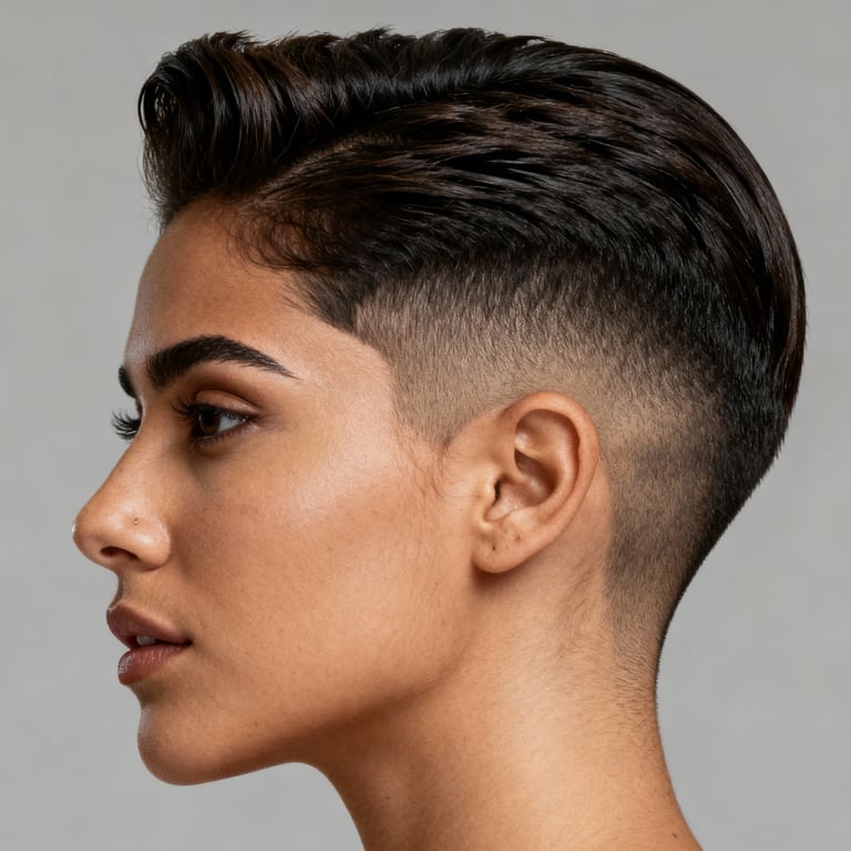 textured quiff on straight hair, low version.