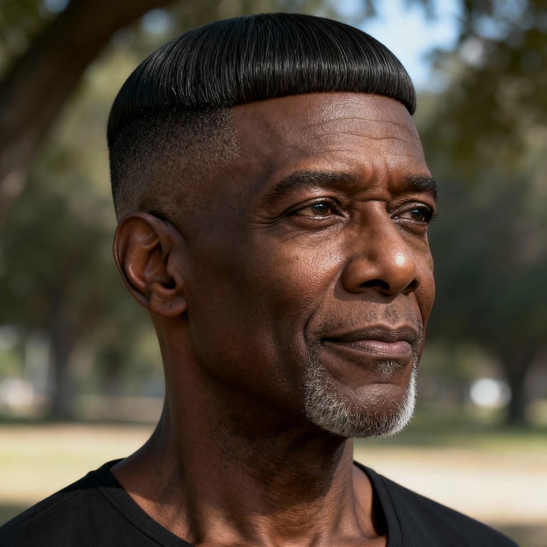 bixie haircut over 50 on straight hair, low version.