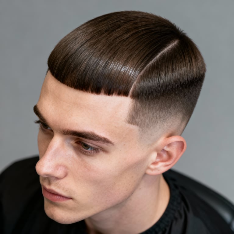 two block haircut on straight hair, low version.