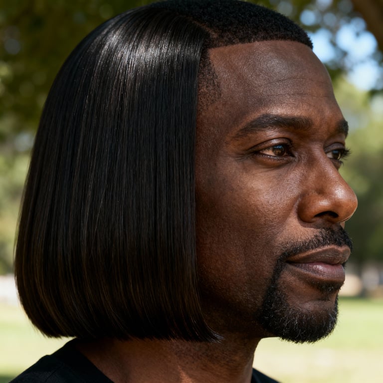 layered long bob haircut on straight hair, low version.