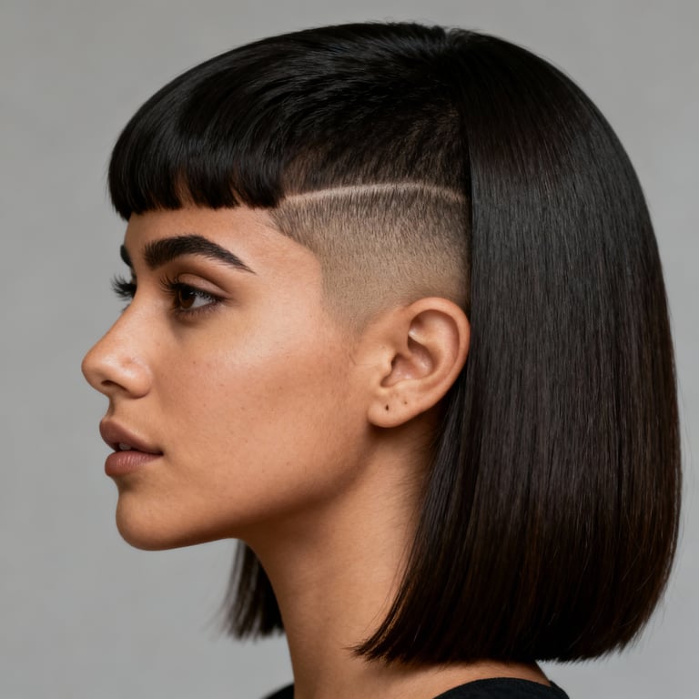 undercut women on straight hair, low version.