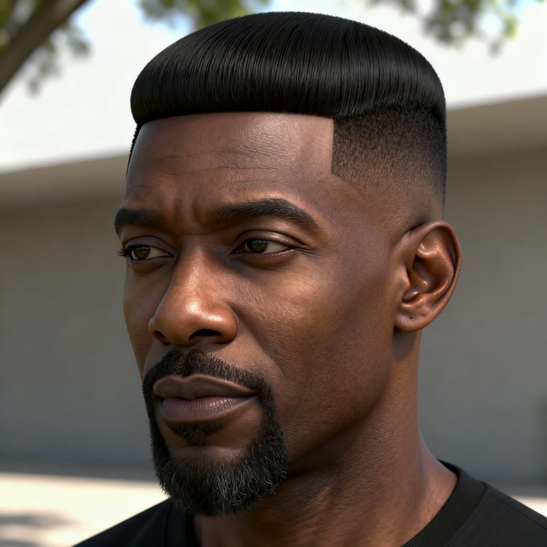 ivy league haircut on straight hair, low version.