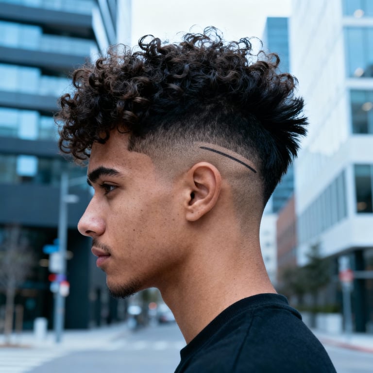 Burst Fade Mullet Short Hair