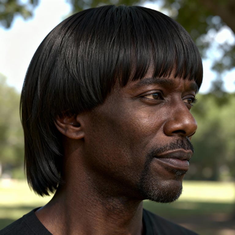 wispy bangs on straight hair, low version.