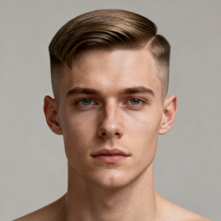 Middle Part Undercut style example