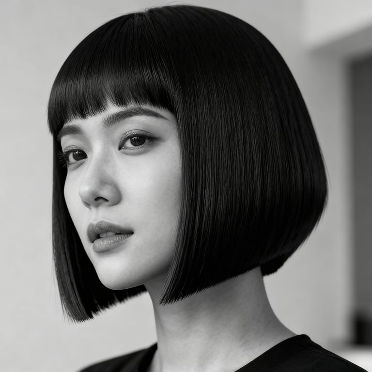 wedge haircut on straight hair, low version.