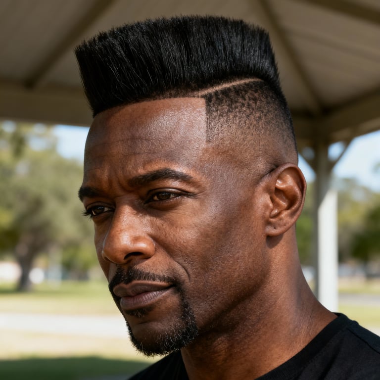 reverse mohawk on straight hair, low version.