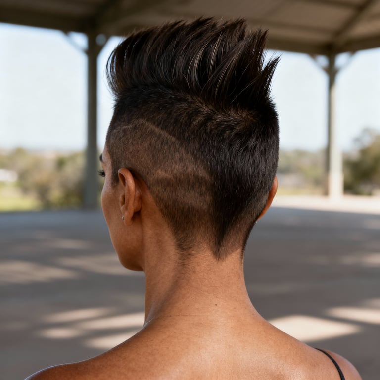 faux hawk on straight hair, low version.