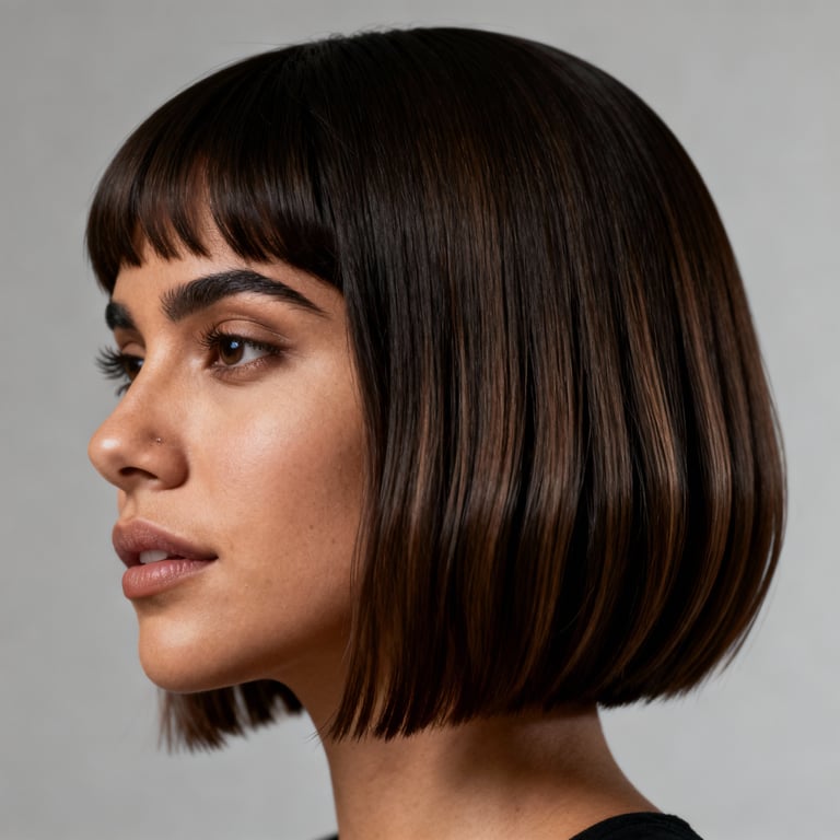 layered jellyfish haircut on straight hair, low version.