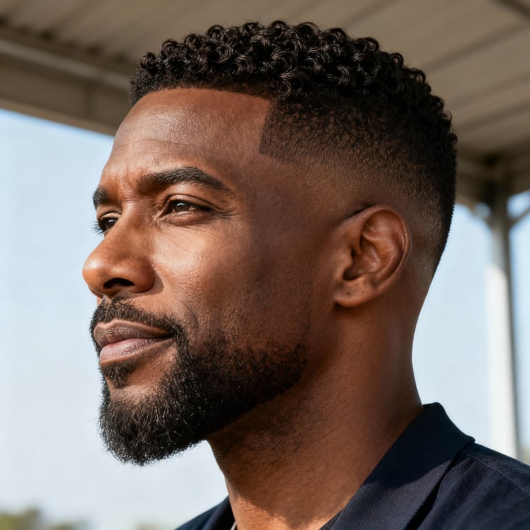 short curly hair on curly hair, low version.