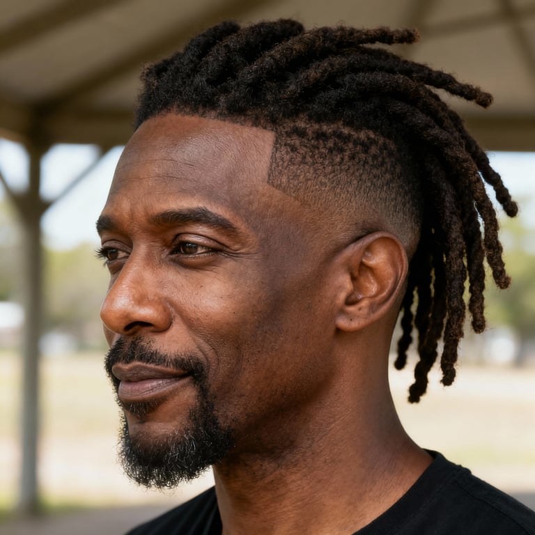 sister locs on straight hair, low version.