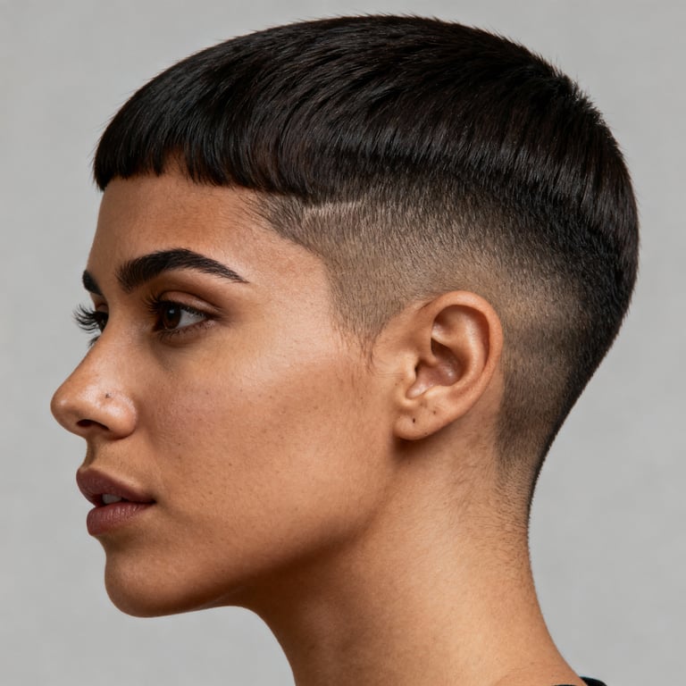 crew cut on straight hair, low version.
