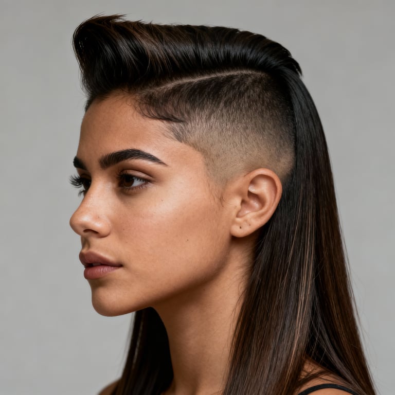 quiff hair on straight hair, low version.