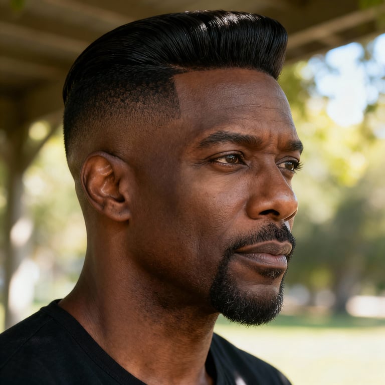 quiff hair on straight hair, low version.