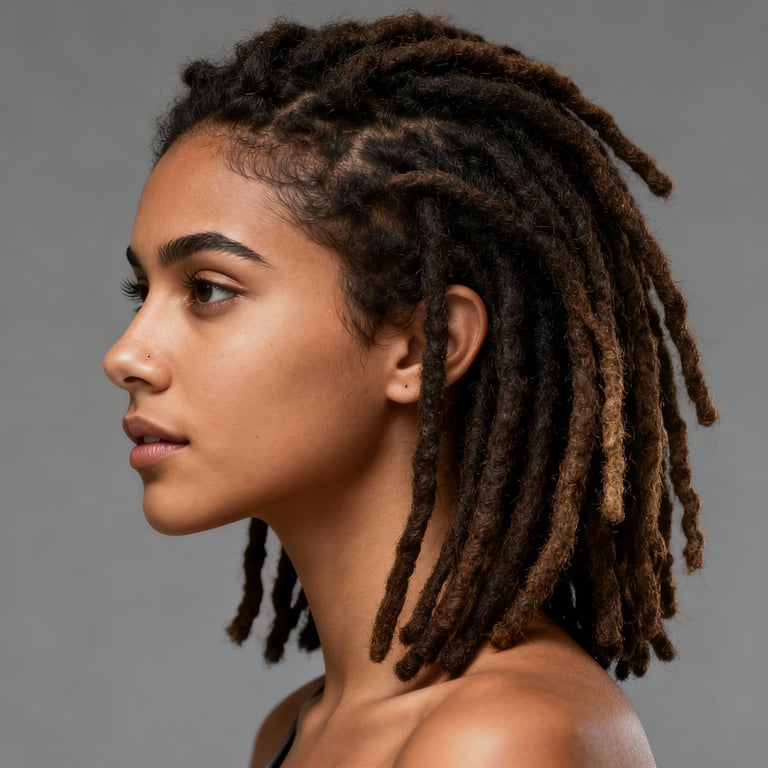 starter locs on straight hair, low version.