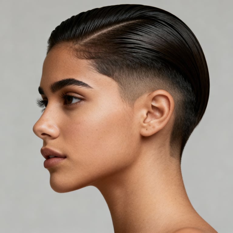 slick back hair on straight hair, low version.