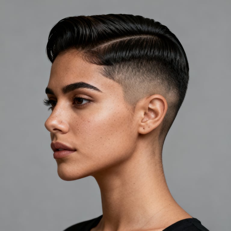 mens comb over haircut on straight hair, low version.