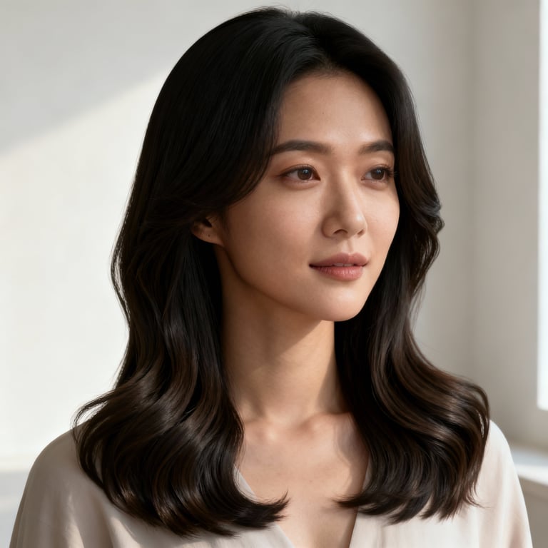 butterfly haircut for long hair on straight hair, low version.