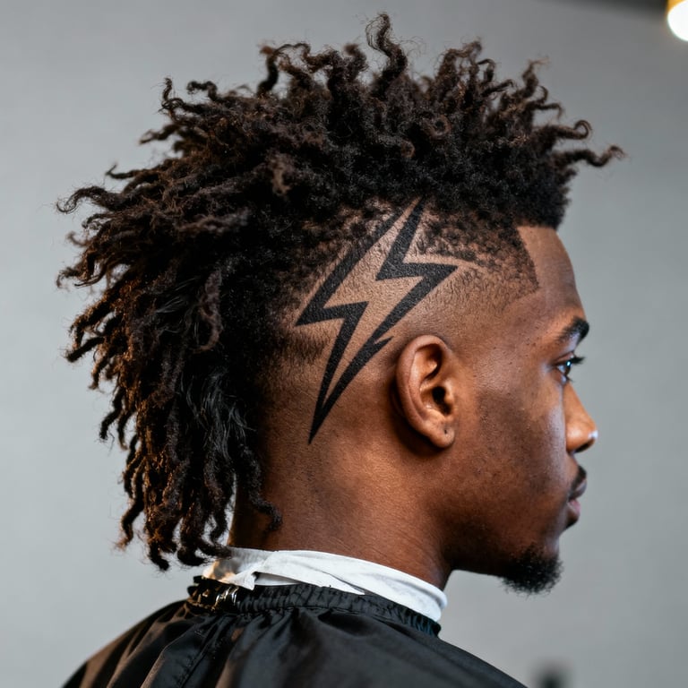 Mid Burst Fade Mullet