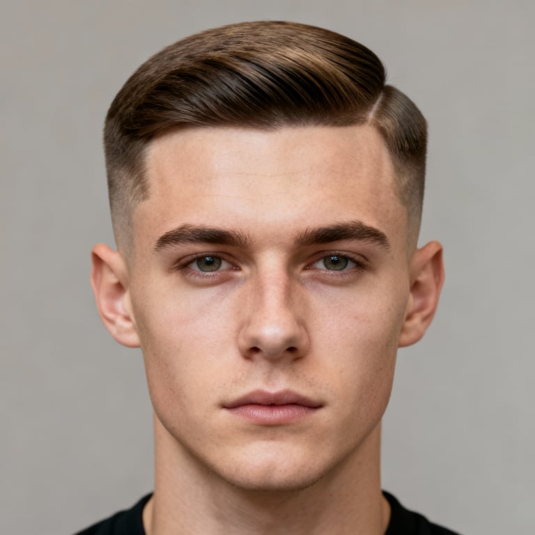 Low Fade Comb Over style example