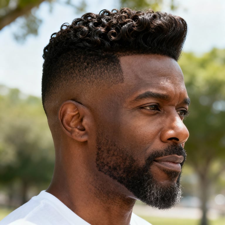 quiff haircut on straight hair, low version.