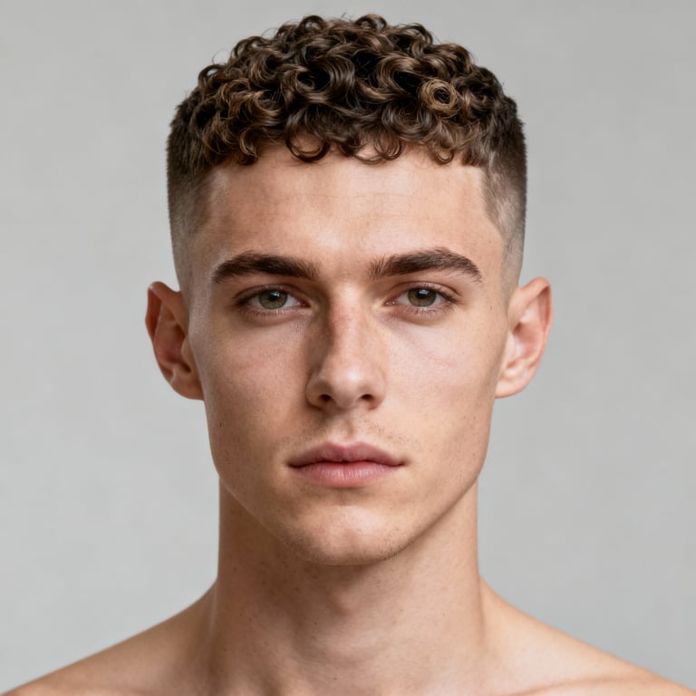 Low Taper Fade Curly Hair style example