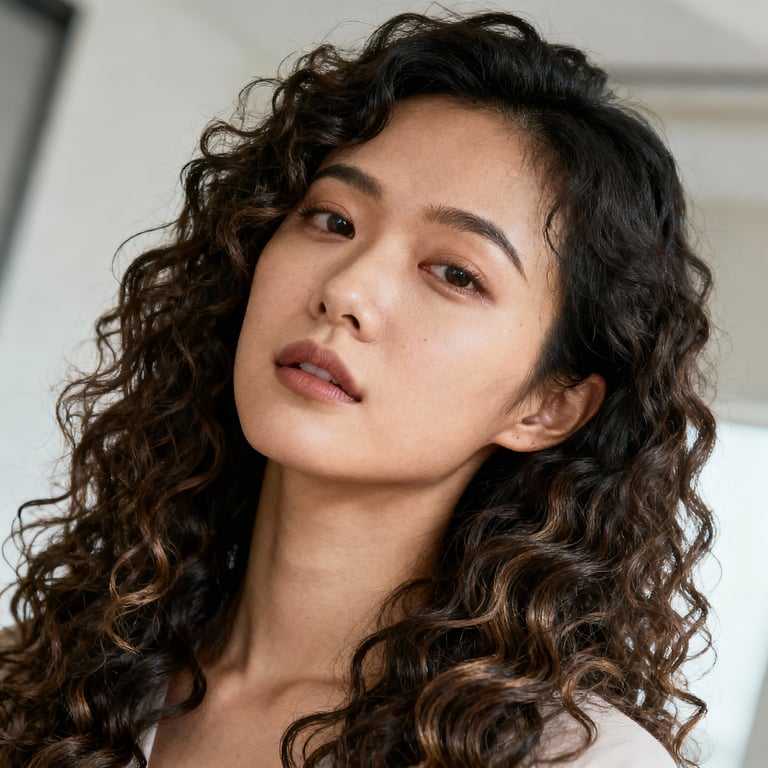 curly hair on curly hair, low version.