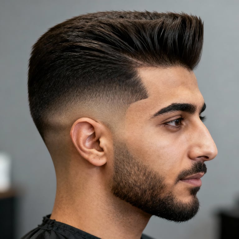 quiff on straight hair, low version.