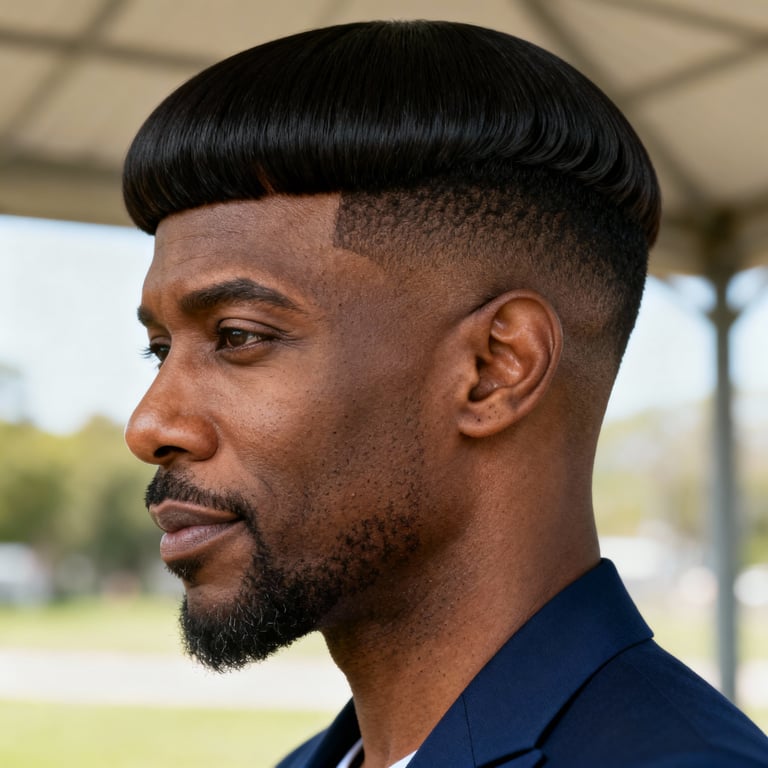 pageboy haircut on straight hair, low version.