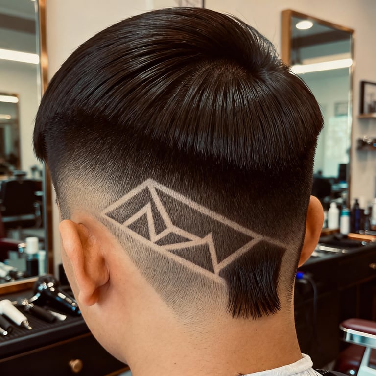 Mid Burst Fade Mullet Wavy