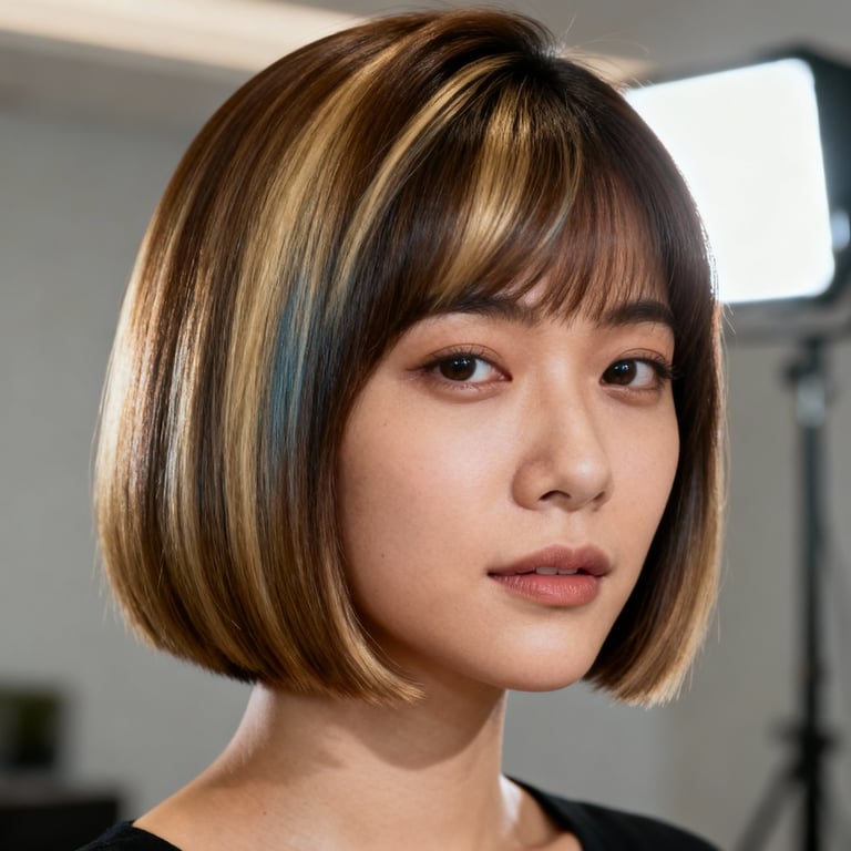 fine hair short bob haircuts on straight hair, low version.