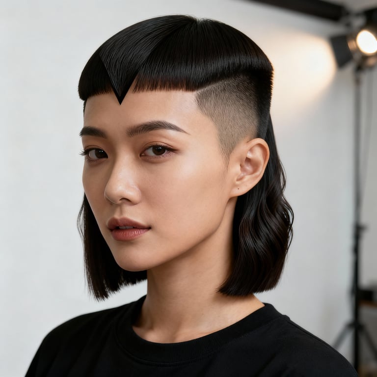 v cut cigar cutter on straight hair, low version.