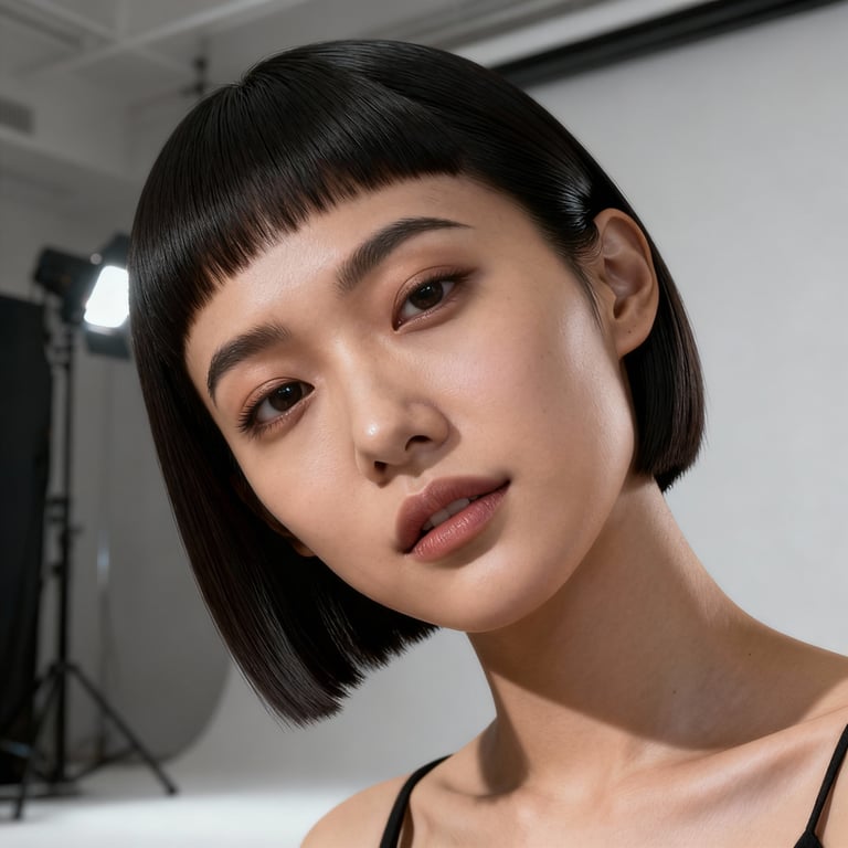 french crop on straight hair, low version.