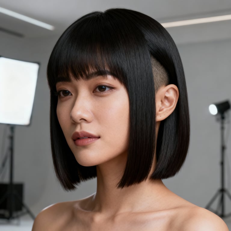 magic mixie on straight hair, low version.