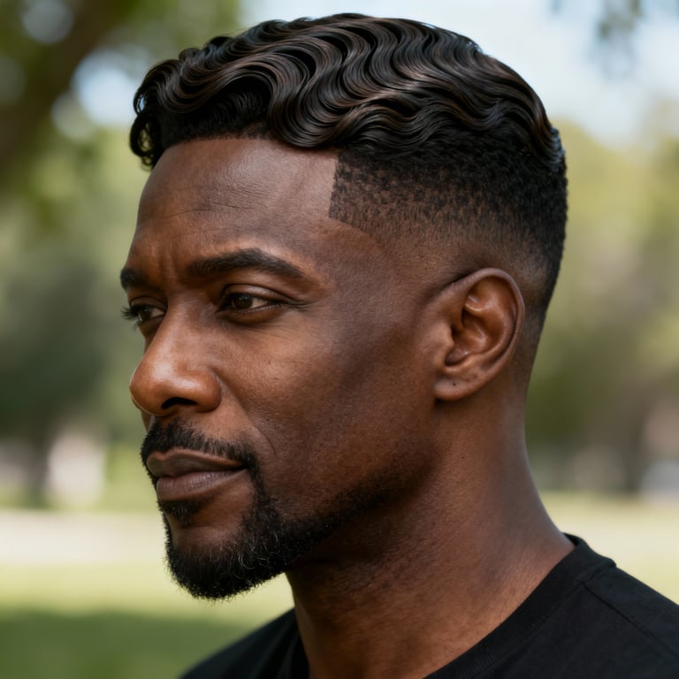 wavy hair men on wavy hair, low version.