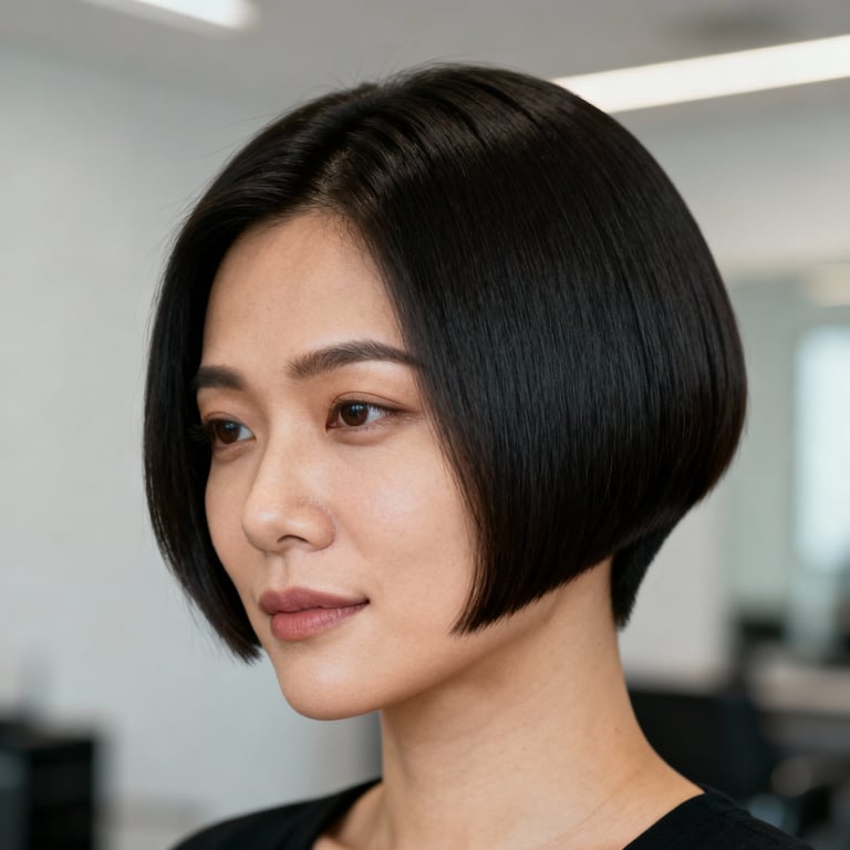 mid taper on straight hair, mid version.