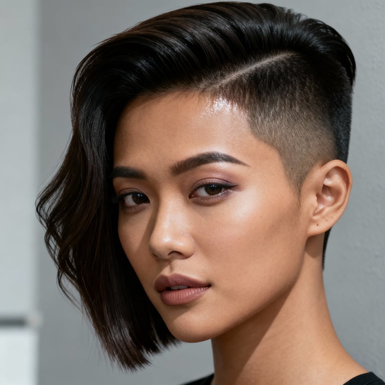 quiff hair on straight hair, low version.