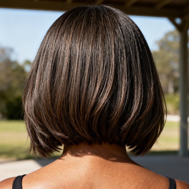 fine hair layered thin hair shoulder length haircut on straight hair, low version.